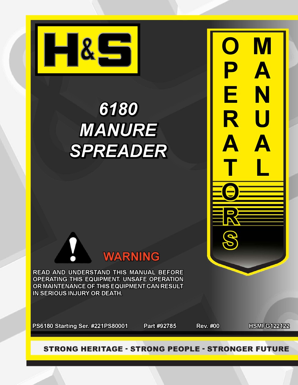 H&S 6180 OPERATOR'S MANUAL Pdf Download | ManualsLib