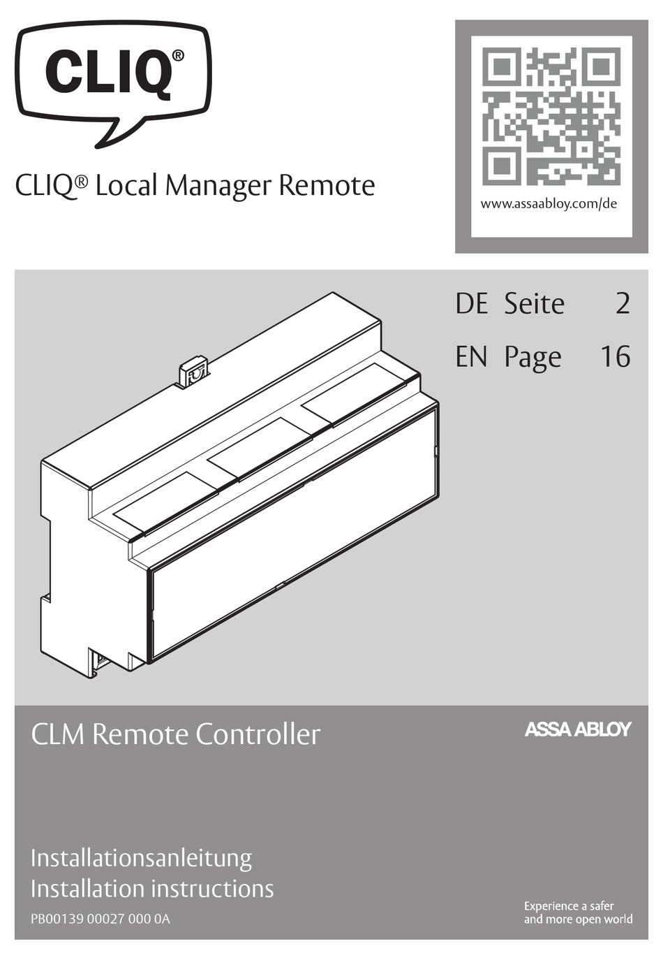 ASSA ABLOY CLIQ CLM INSTALLATION INSTRUCTIONS MANUAL Pdf Download ...