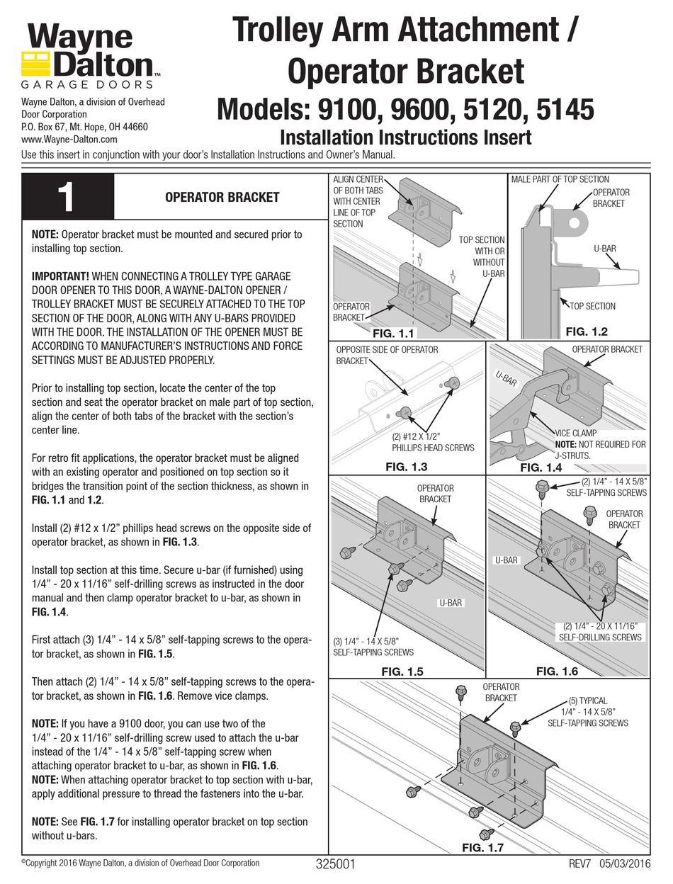 Wayne Dalton 9100 Installation Instructions Pdf Download Manualslib