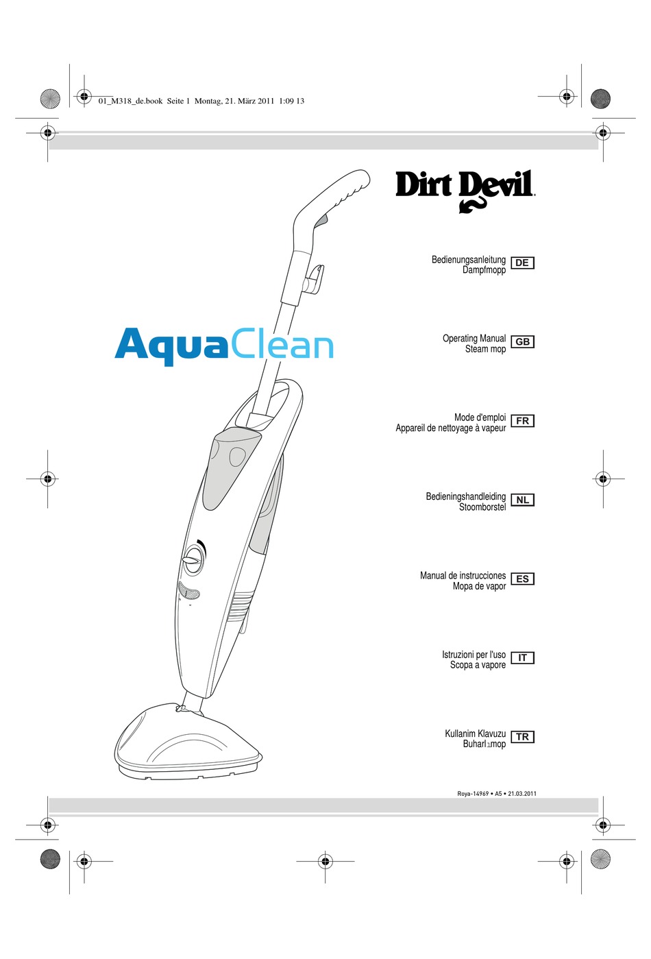 DIRT DEVIL AQUACLEAN M318 OPERATING MANUAL Pdf Download ManualsLib