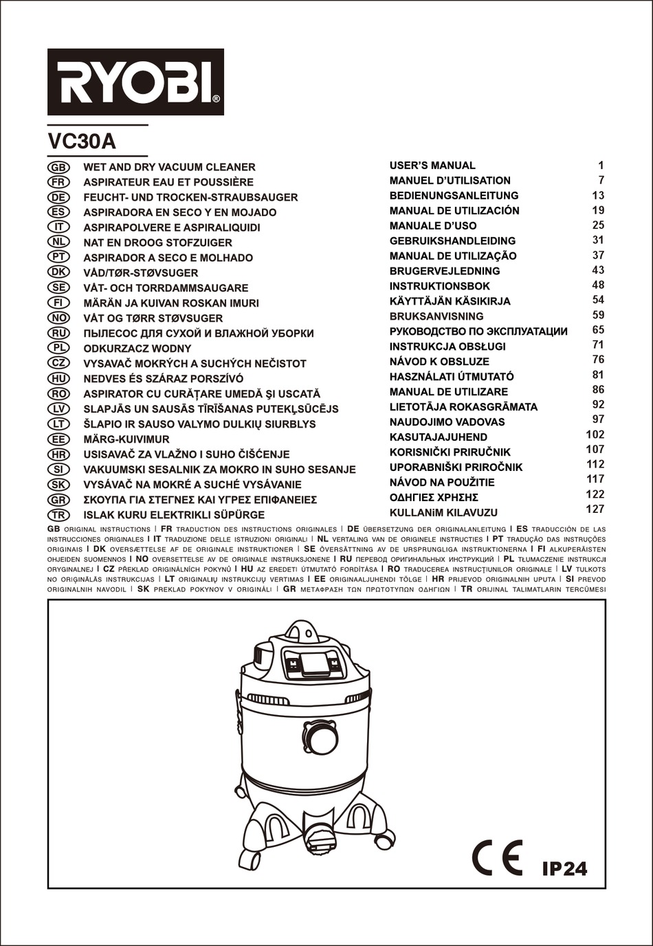 RYOBI VC30A USER MANUAL Pdf Download ManualsLib