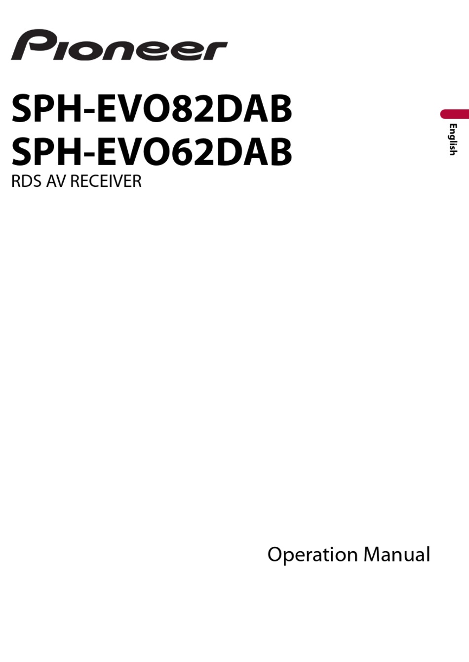 PIONEER SPHEVO62DAB OPERATION MANUAL Pdf Download ManualsLib