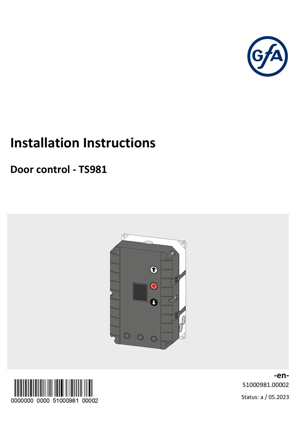 GFA TS981 INSTALLATION INSTRUCTIONS MANUAL Pdf Download | ManualsLib