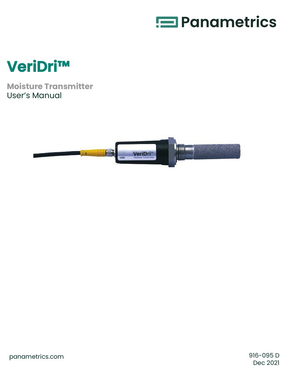 PANAMETRICS VERIDRI USER MANUAL Pdf Download | ManualsLib