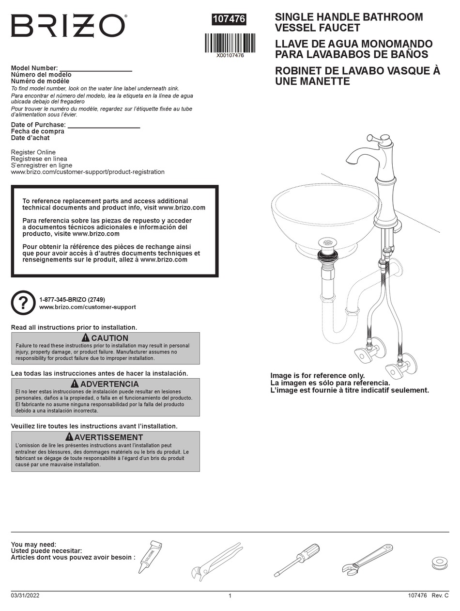 BRIZO SIDERNA 65080LFBLECO MANUAL Pdf Download ManualsLib