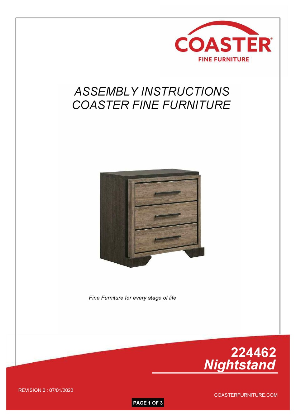 COASTER 224462 ASSEMBLY INSTRUCTIONS Pdf Download ManualsLib