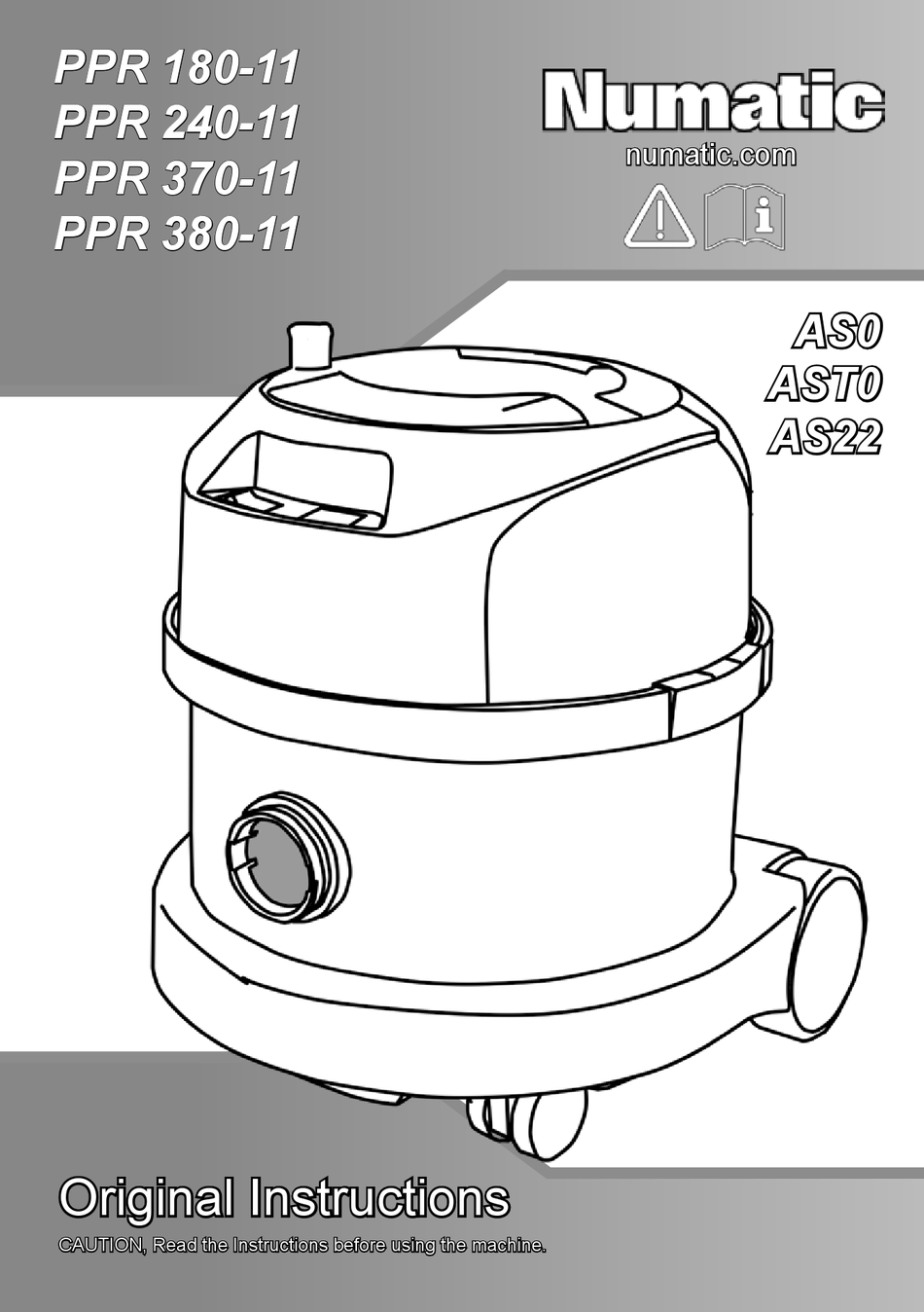 NUMATIC AS0 ORIGINAL INSTRUCTIONS MANUAL Pdf Download ManualsLib