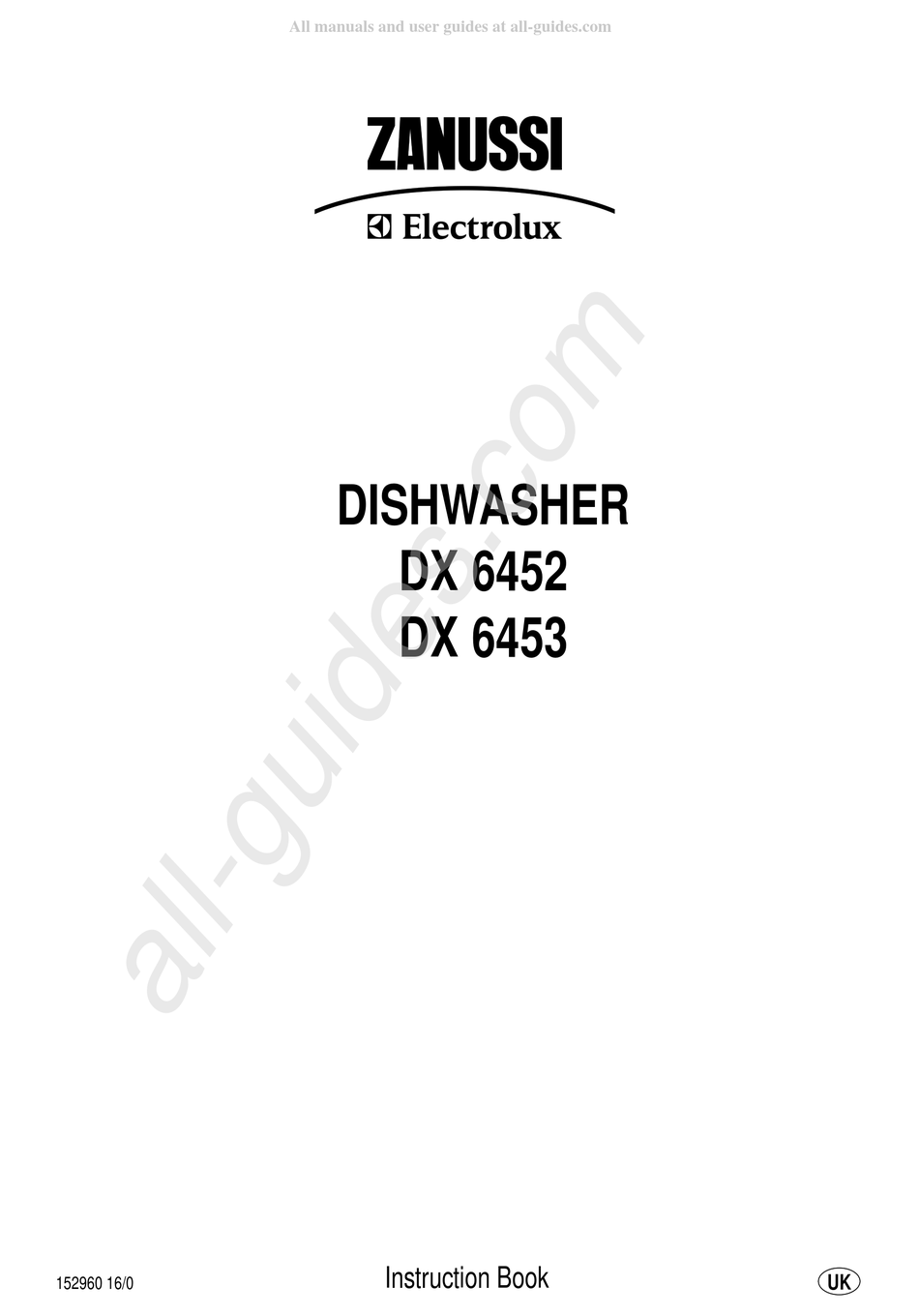ELECTROLUX ZANUSSI DX 6452 INSTRUCTION BOOK Pdf Download ManualsLib