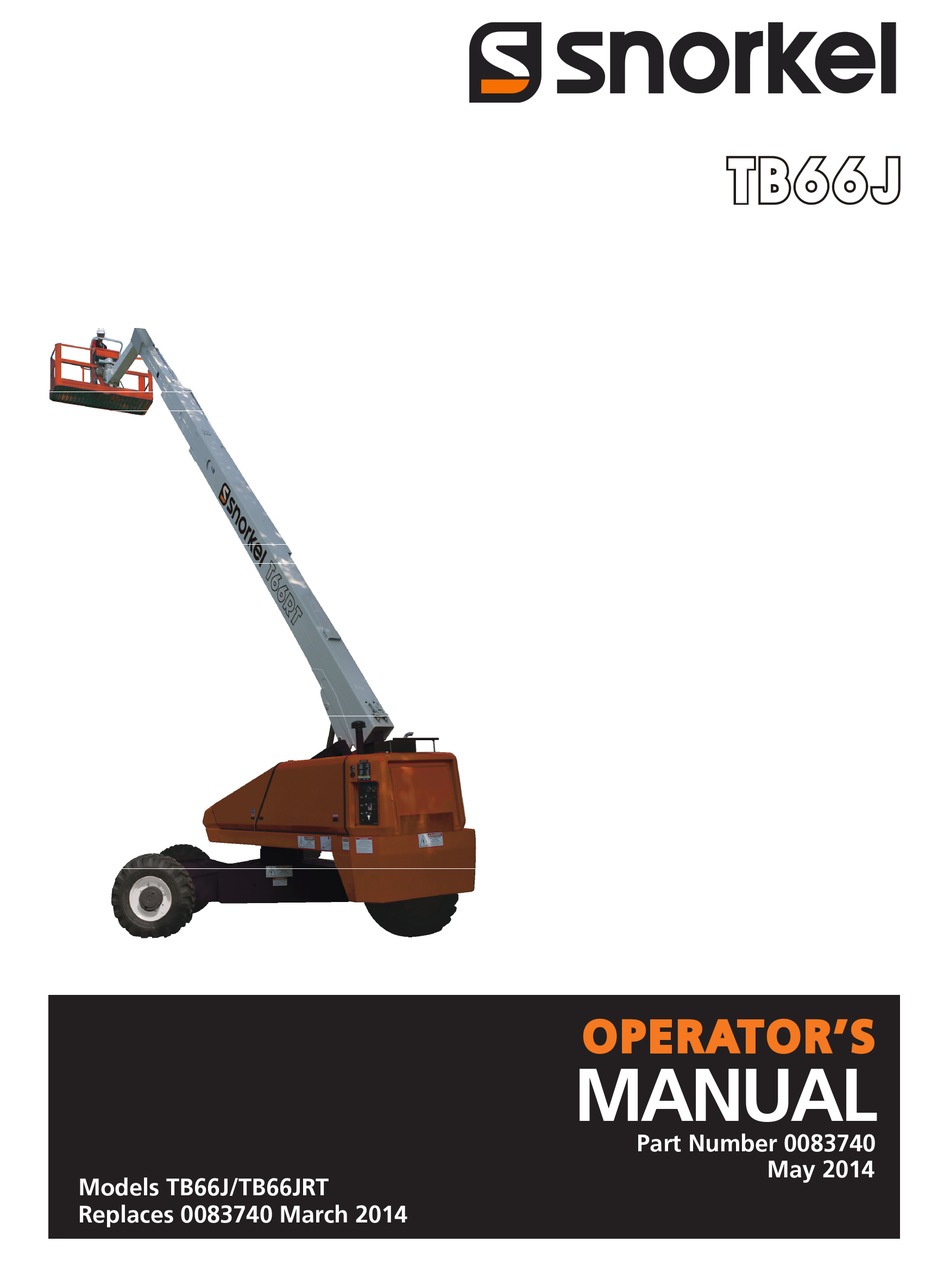 SNORKEL TB66JRT OPERATOR'S MANUAL Pdf Download ManualsLib