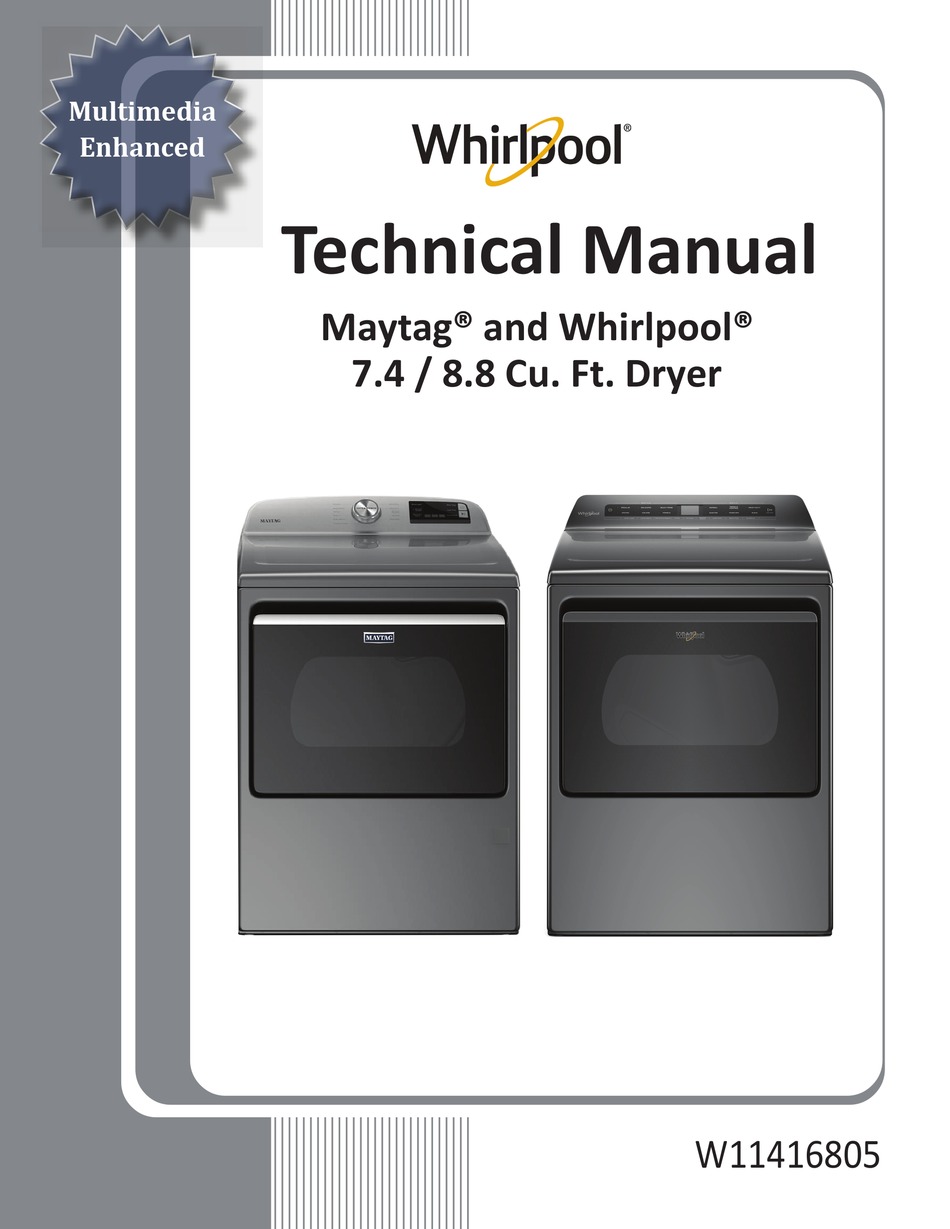 WHIRLPOOL MAYTAG W11416805 TECHNICAL MANUAL Pdf Download ManualsLib