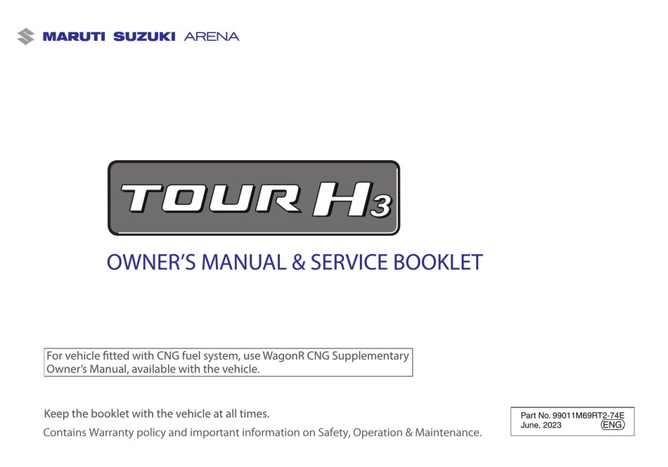 MARUTI SUZUKI TOUR H3 OWNER'S MANUAL & SERVICE BOOKLET Pdf Download ManualsLib