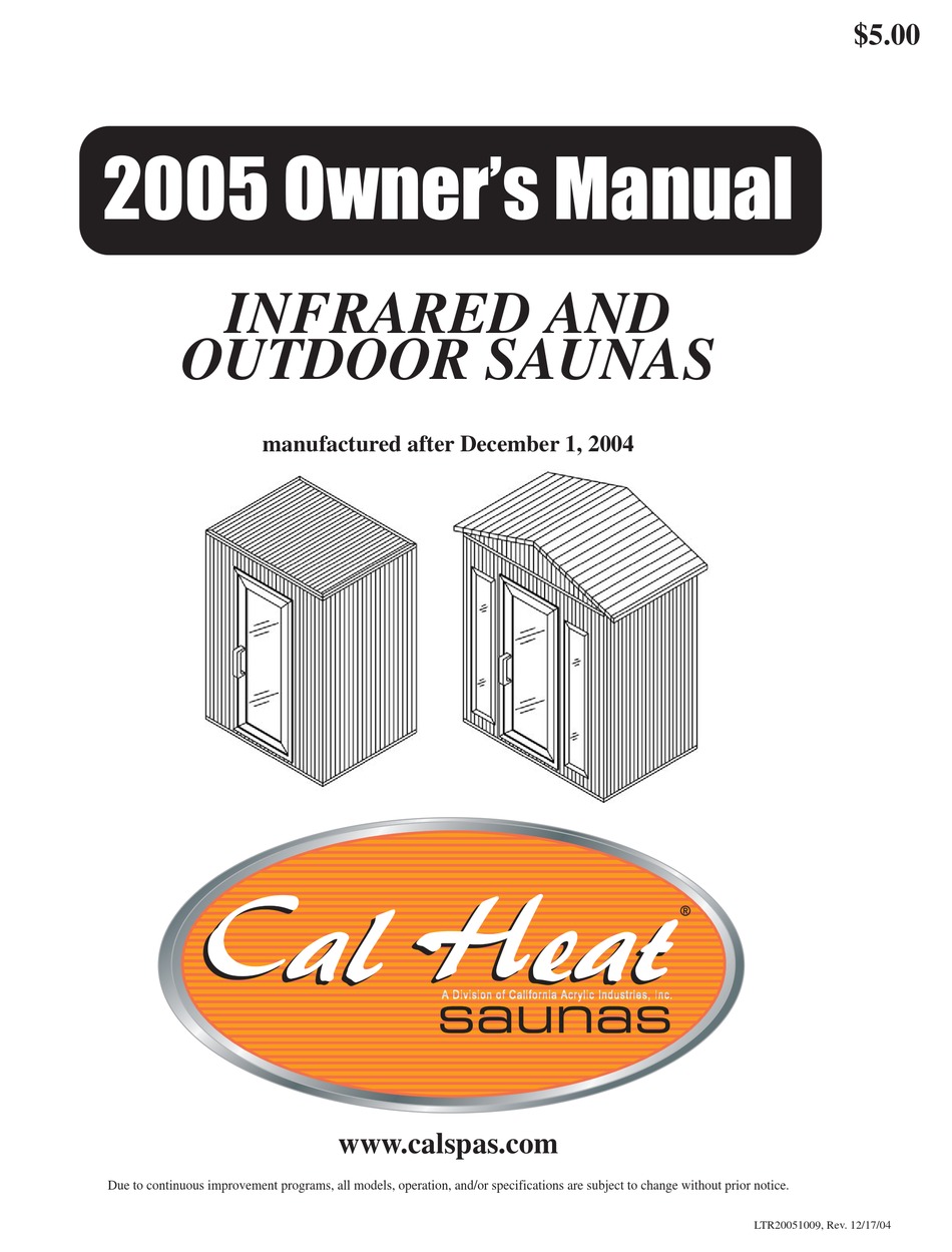 CALSPAS CAL HEAT IR100 OWNER