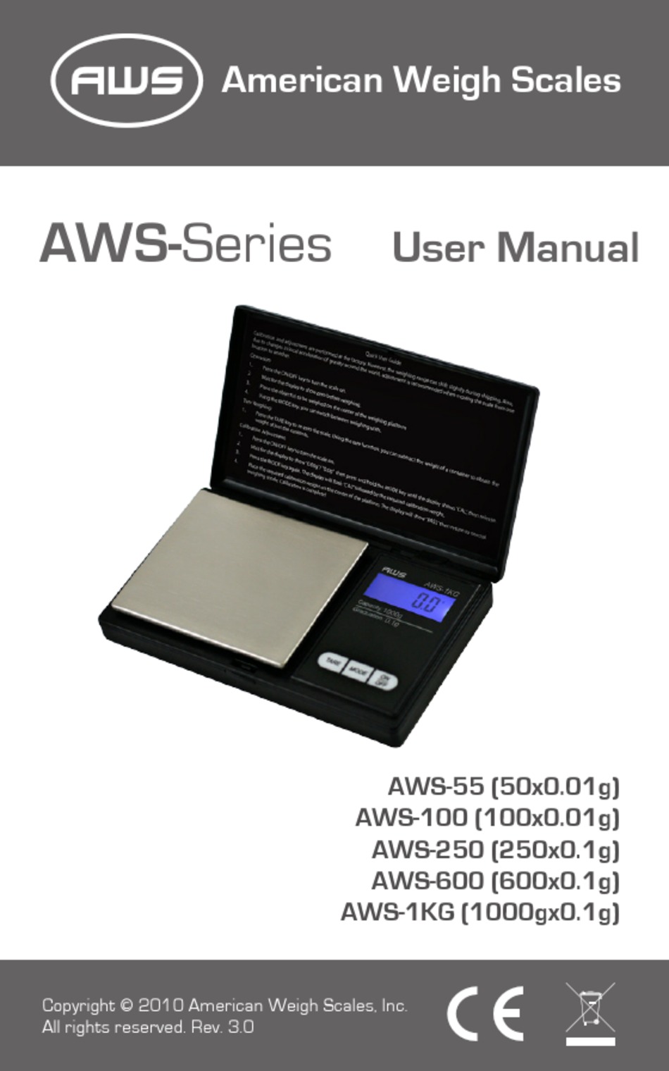 AMERICAN WEIGH SCALES AWS55 USER MANUAL Pdf Download ManualsLib