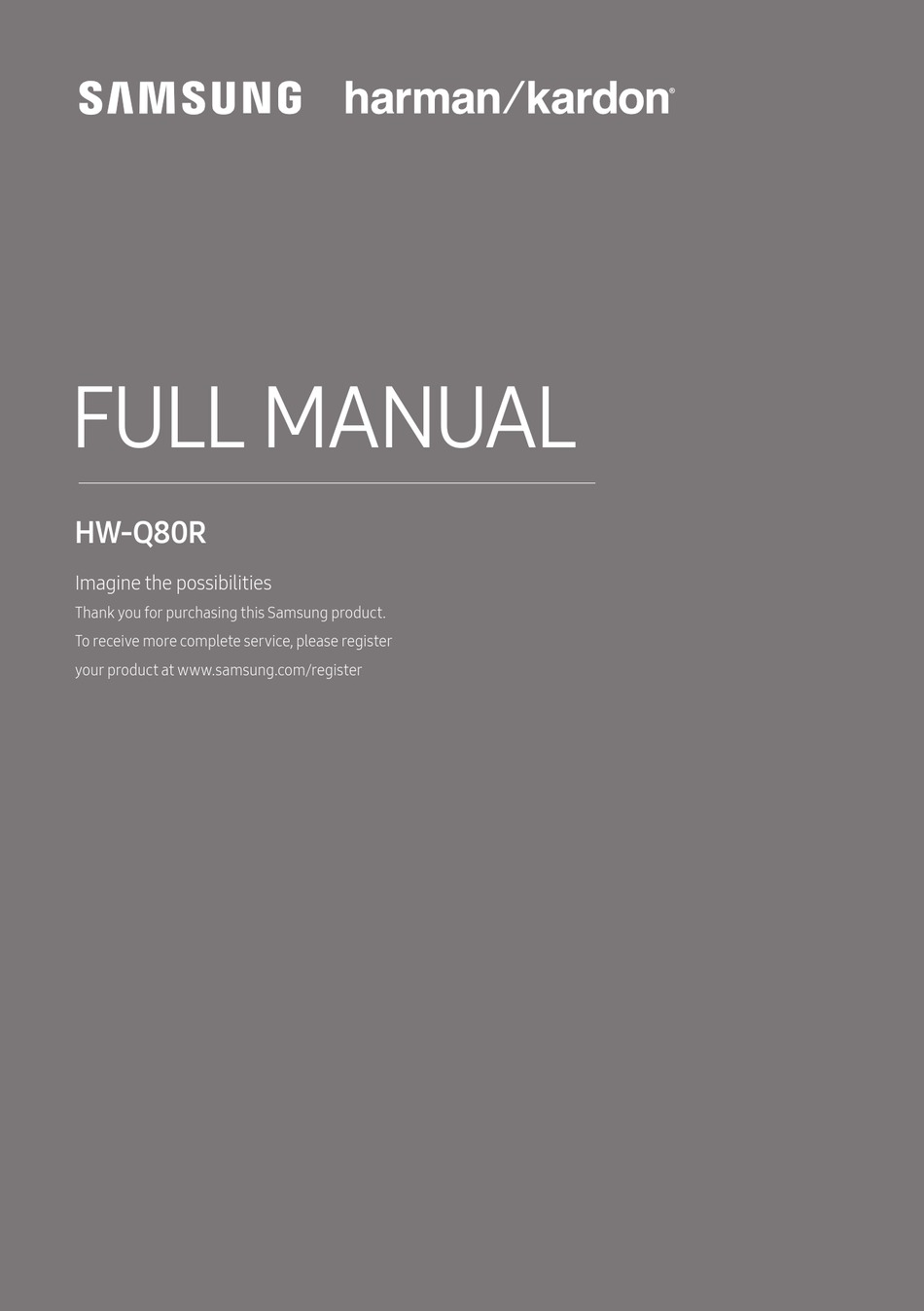 SAMSUNG HARMAN KARDON HWQ80R MANUAL Pdf Download ManualsLib