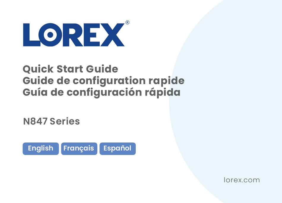 LOREX N847 SERIES QUICK START MANUAL Pdf Download ManualsLib