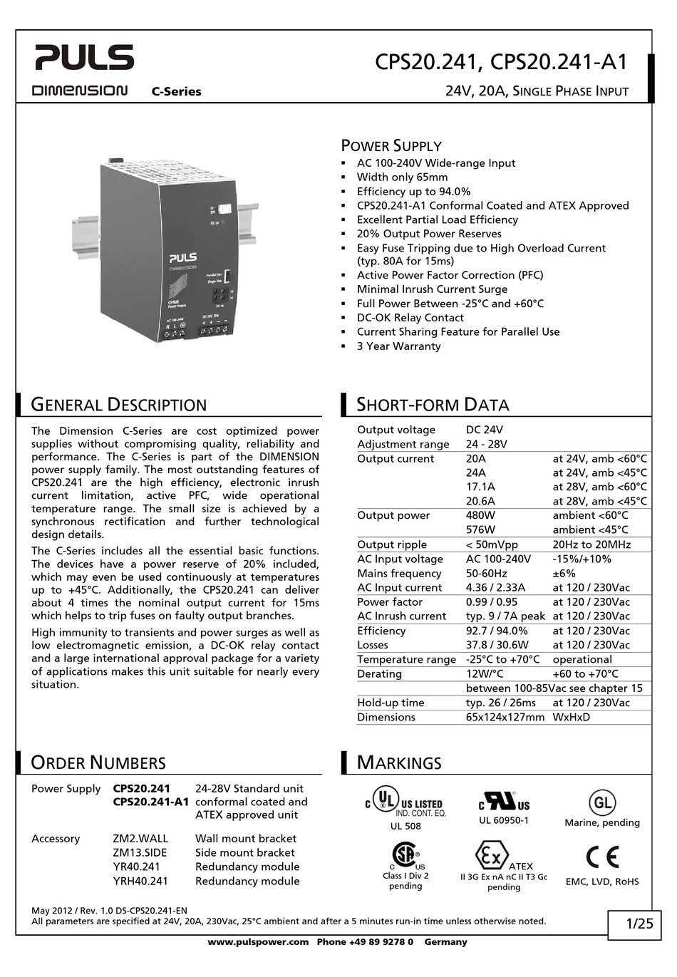 PULS DIMENSION CPS20.241-A1 MANUAL Pdf Download | ManualsLib