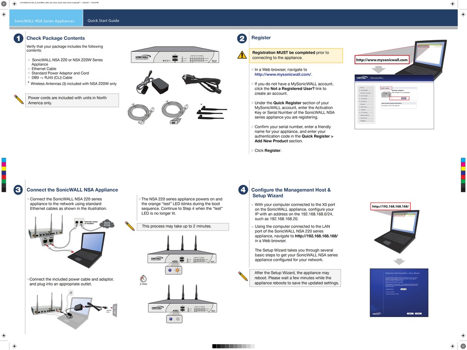 SONICWALL NETWORK SECURITY NSA 220 SERIES QUICK START MANUAL Pdf ...