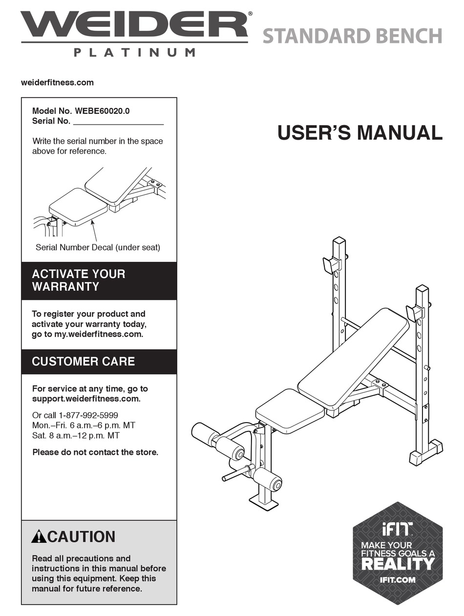 IFIT WEIDER PLATINUM WEBE60020.0 USER MANUAL Pdf Download ManualsLib