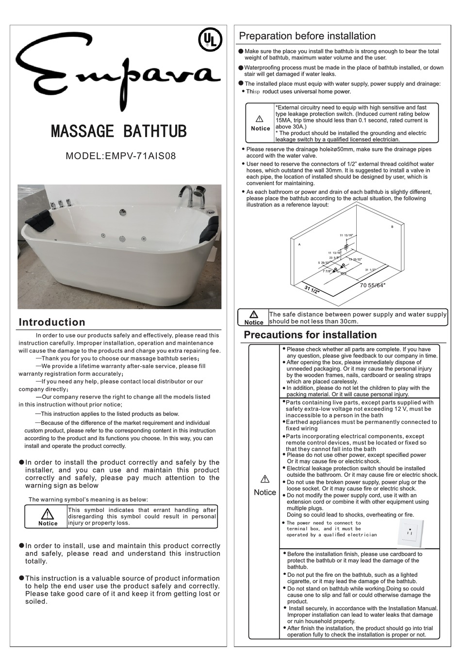 EMPAVA EMPV71AIS08 INSTALLATION INSTRUCTIONS Pdf Download ManualsLib