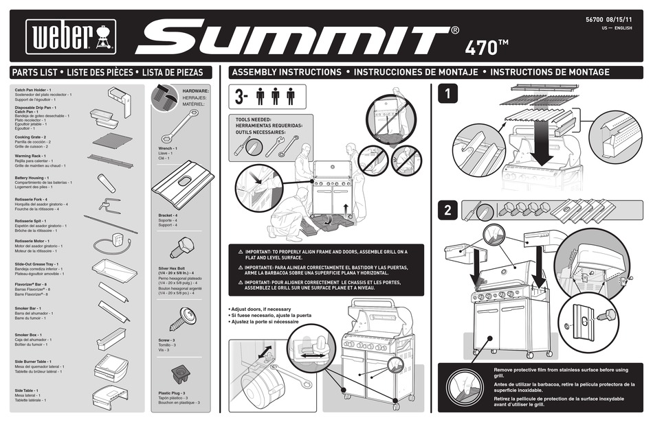 WEBER 7270001 ASSEMBLY INSTRUCTIONS Pdf Download | ManualsLib