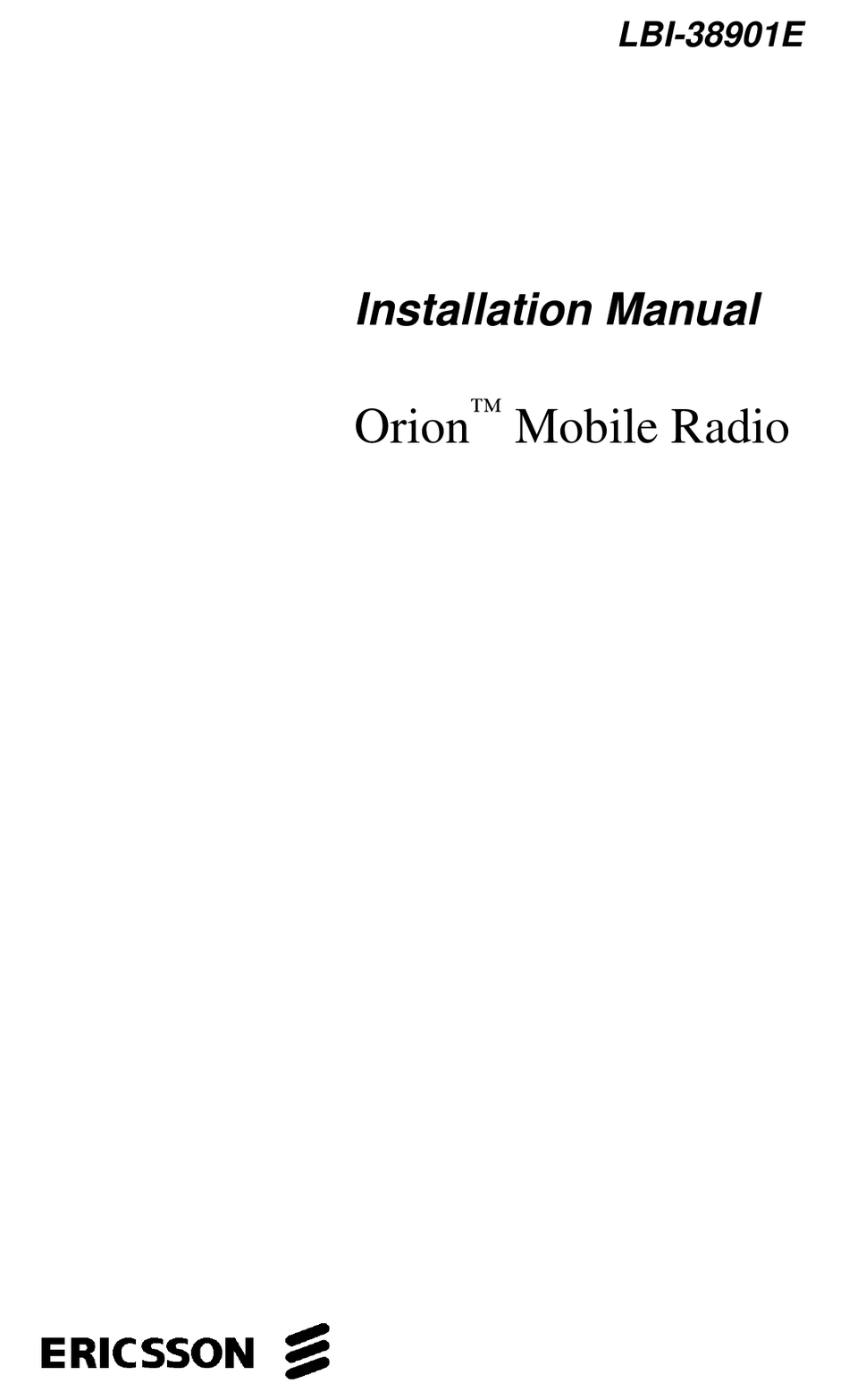 ERICSSON ORION 38901E INSTALLATION MANUAL Pdf Download | ManualsLib