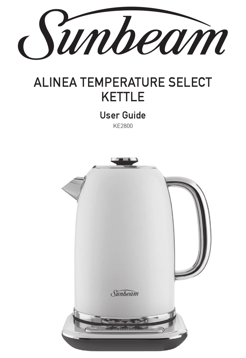 SUNBEAM ALINEA TEMPERATURE SELECT KE2800 USER MANUAL Pdf Download
