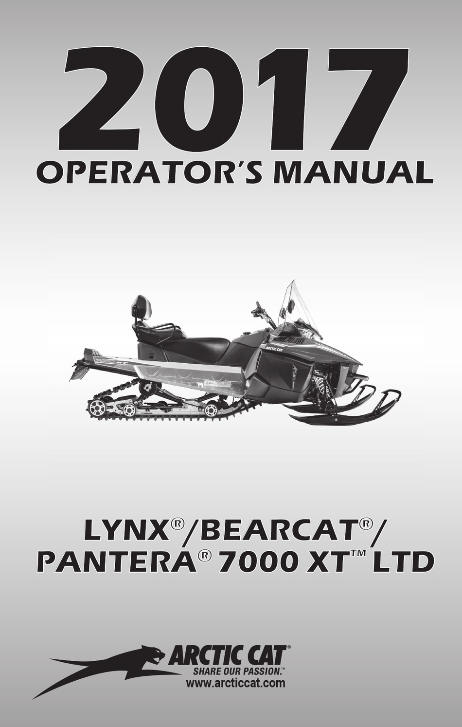 Arctic Cat Bearcat 7000 Xt 2017 Operator S Manual Pdf Download Manualslib