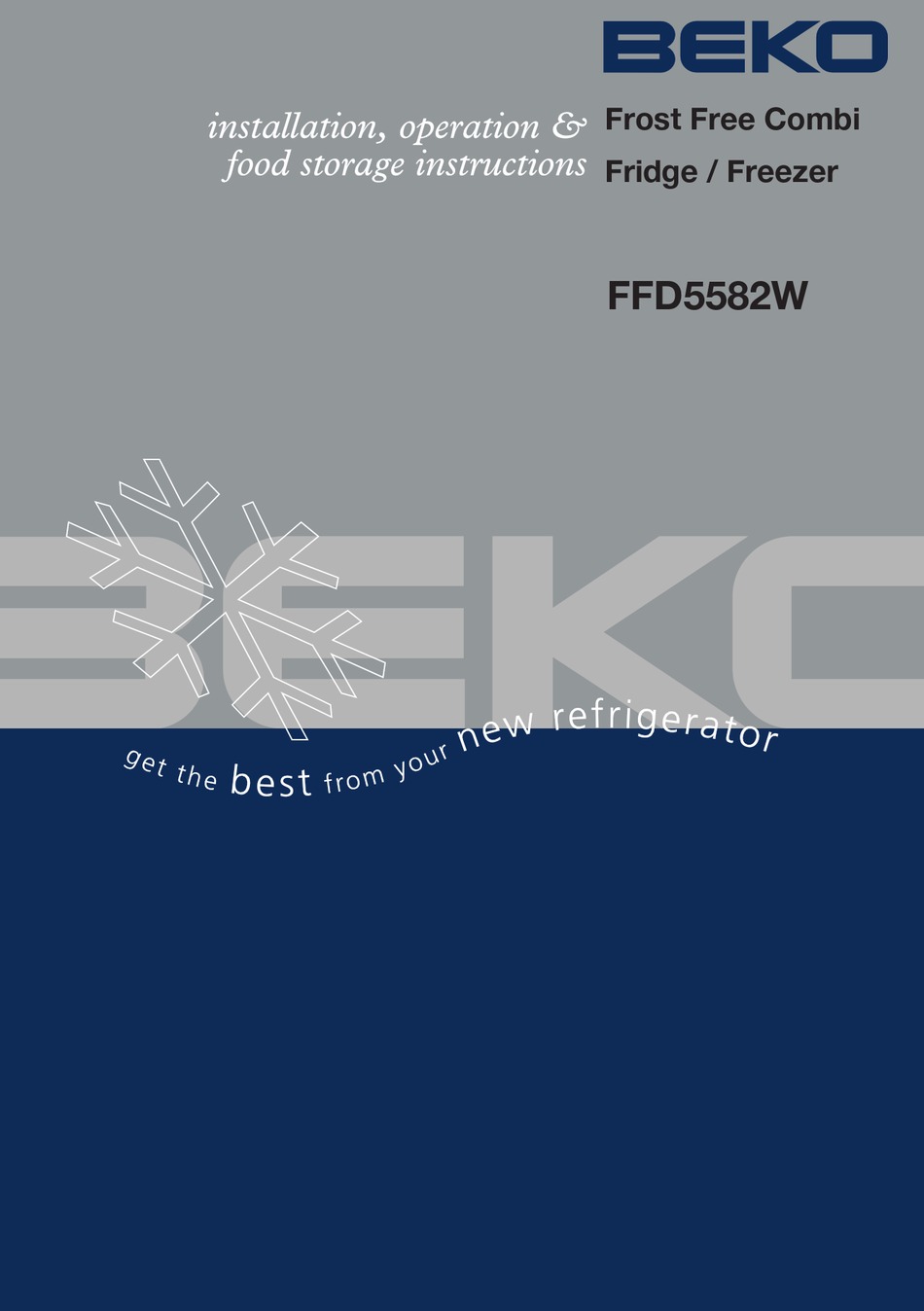 BEKO FFD5582W INSTALLATION, OPERATION & FOOD STORAGE INSTRUCTIONS Pdf