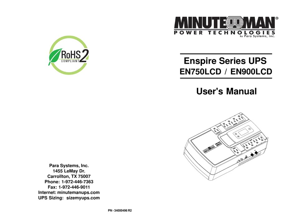 MINUTEMAN EN750LCD USER MANUAL Pdf Download ManualsLib