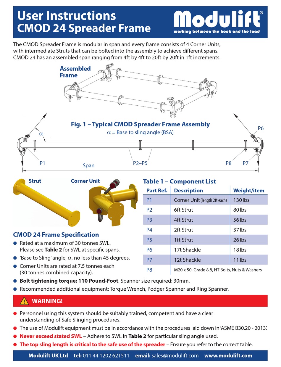 MODULIFT CMOD 24 USER INSTRUCTIONS Pdf Download | ManualsLib