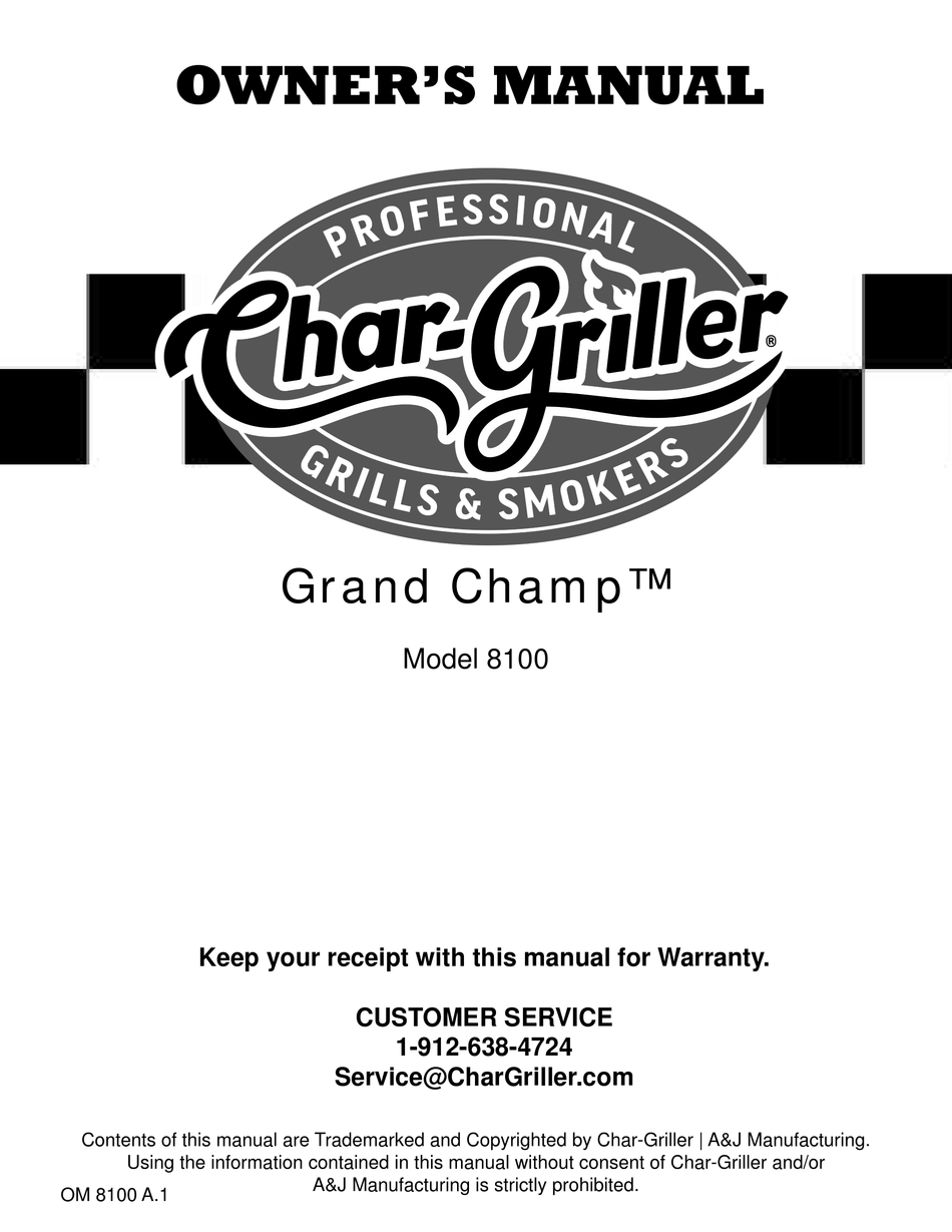 CHARGRILLER GRAND CHAMP 8100 OWNER'S MANUAL Pdf Download ManualsLib