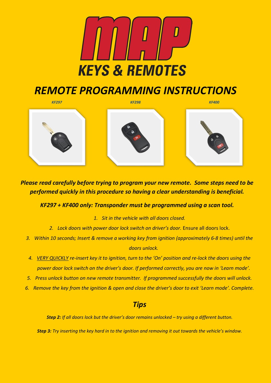 MAP KF297 PROGRAMMING INSTRUCTIONS Pdf Download ManualsLib