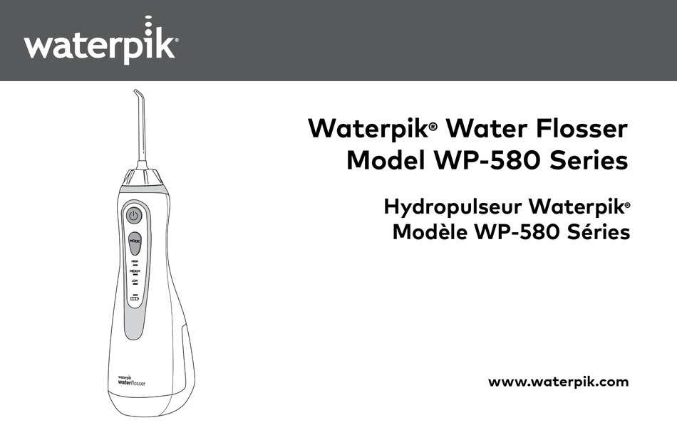 WATERPIK CORDLESS ADVANCED 2.0 WP580 SERIES INSTRUCTION MANUAL Pdf