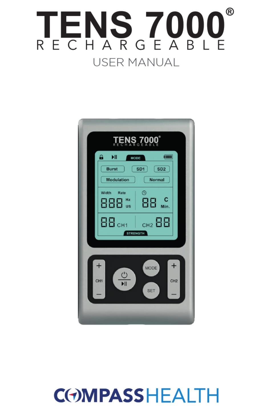 COMPASS HEALTH TENS 7000 RECHARGEABLE USER MANUAL Pdf Download ManualsLib