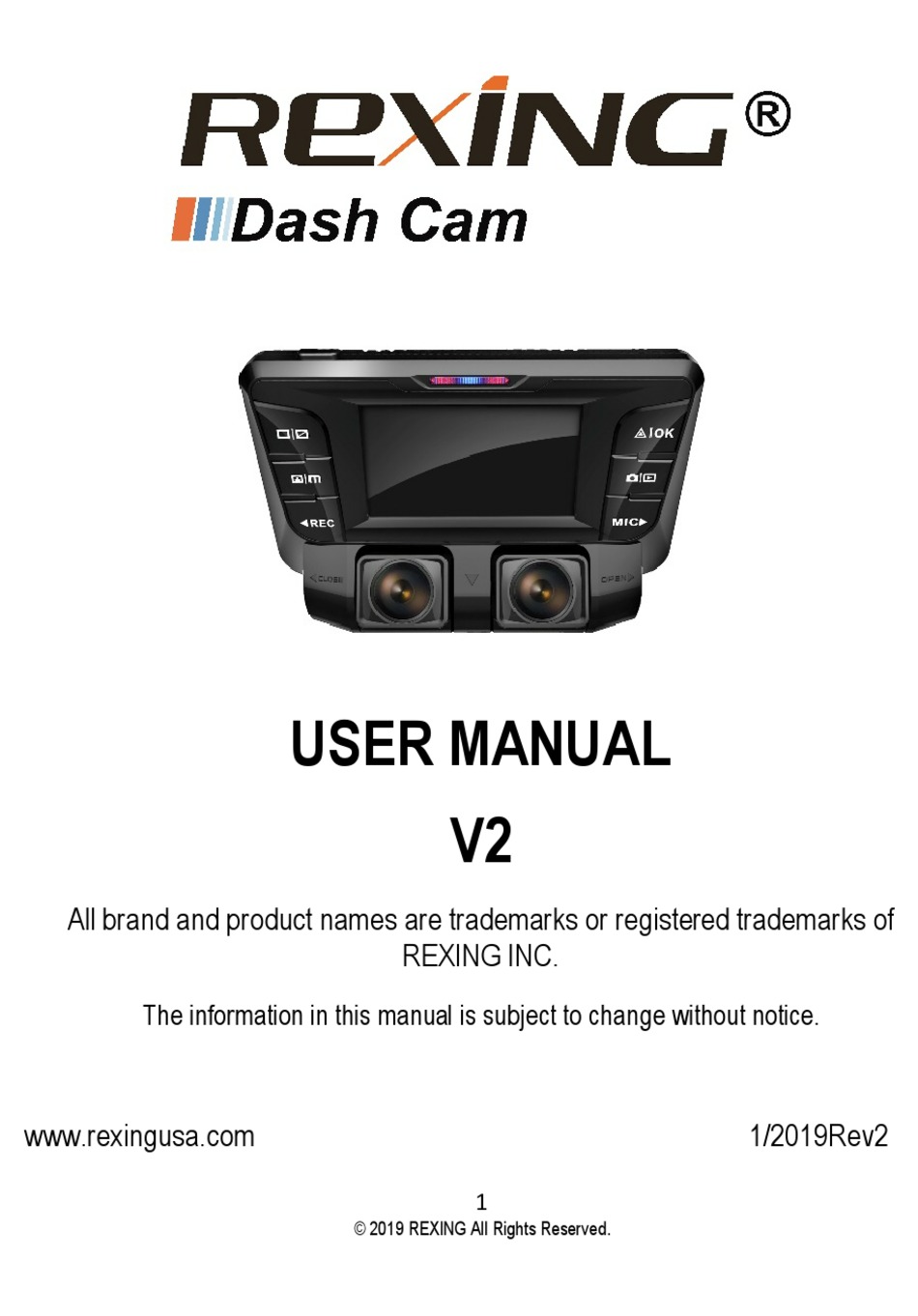 REXING V2 USER MANUAL Pdf Download ManualsLib