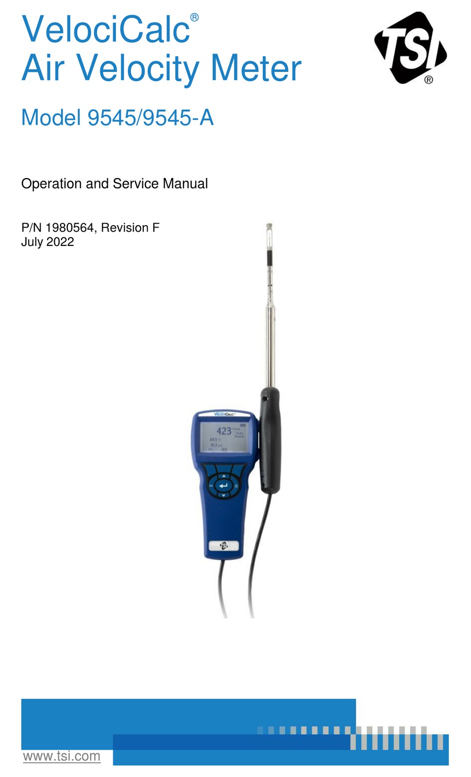 TSI INSTRUMENTS VELOCICALC 9545 OPERATION AND SERVICE MANUAL Pdf ...