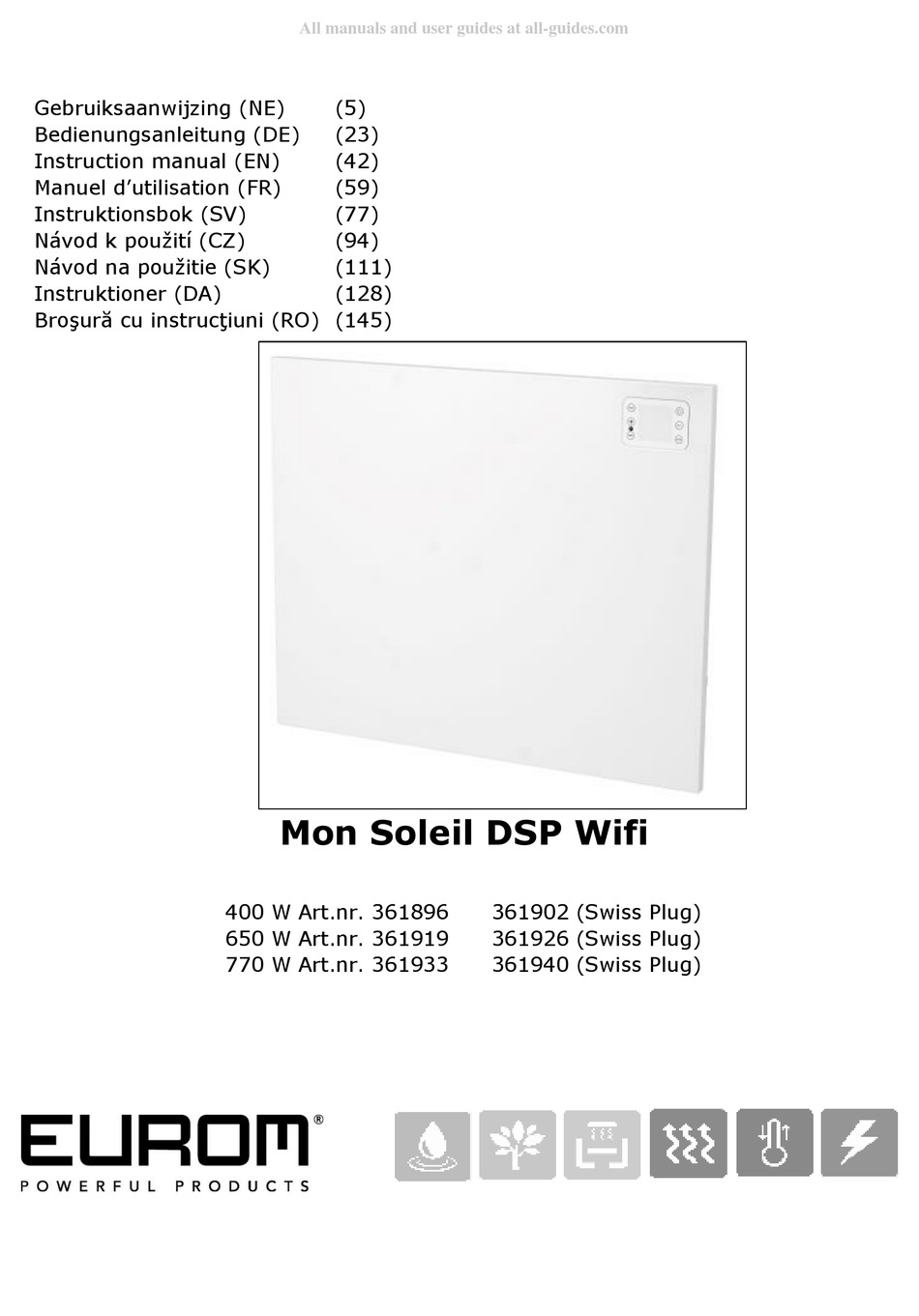 EUROM MON SOLEIL DSP WIFI INSTRUCTION MANUAL Pdf Download ManualsLib