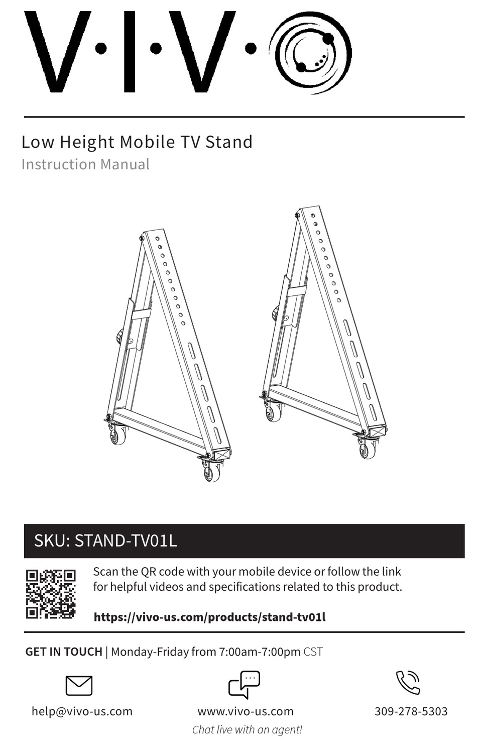 VIVO STAND-TV01L INSTRUCTION MANUAL Pdf Download | ManualsLib