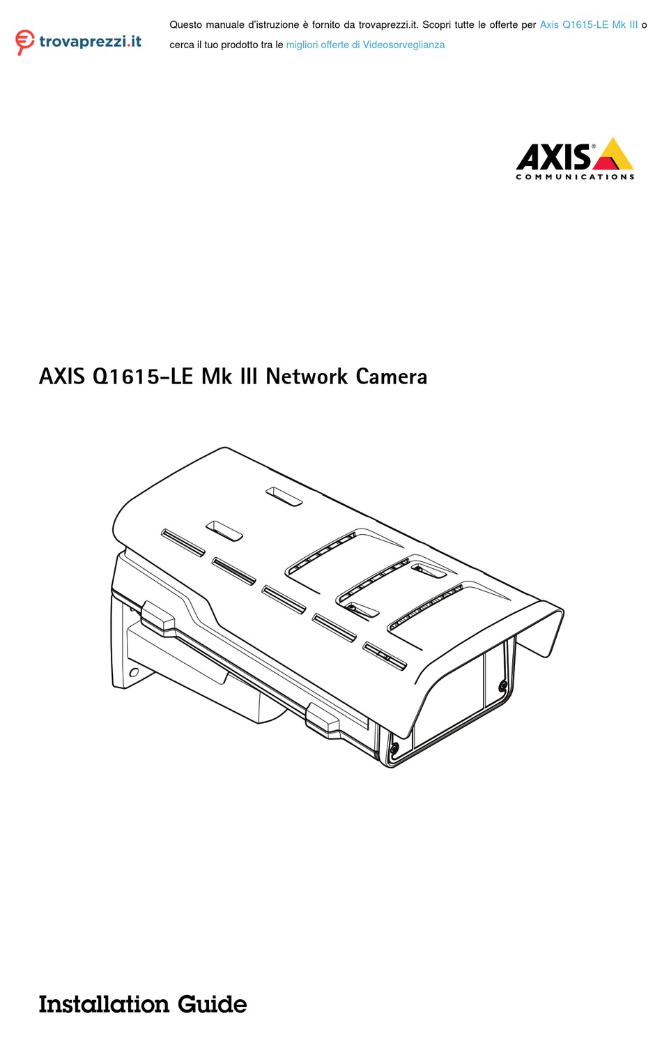 AXIS Q1615-LE MK III INSTALLATION MANUAL Pdf Download | ManualsLib