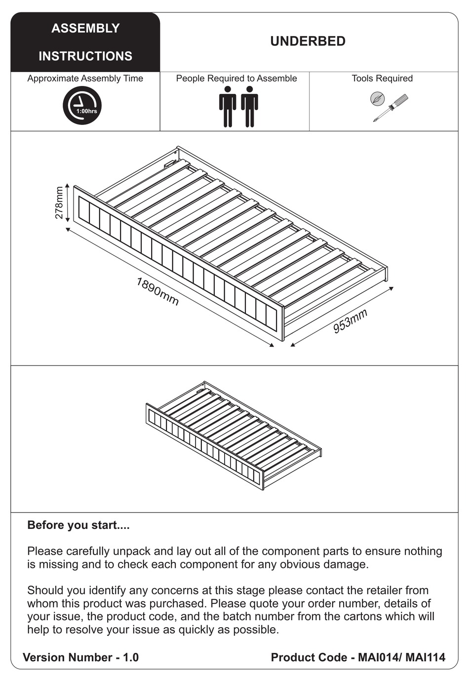 JULIAN BOWEN LIMITED MAI014 ASSEMBLY INSTRUCTIONS MANUAL Pdf Download ManualsLib