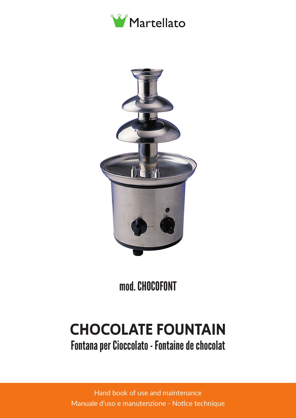 MARTELLATO CHOCOFONT HANDBOOK OF USE AND MAINTENANCE Pdf Download