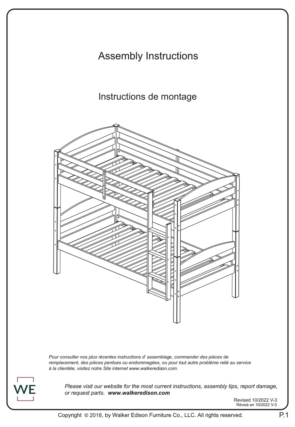 WALKER EDISON B2STOTBL ASSEMBLY INSTRUCTIONS MANUAL Pdf Download