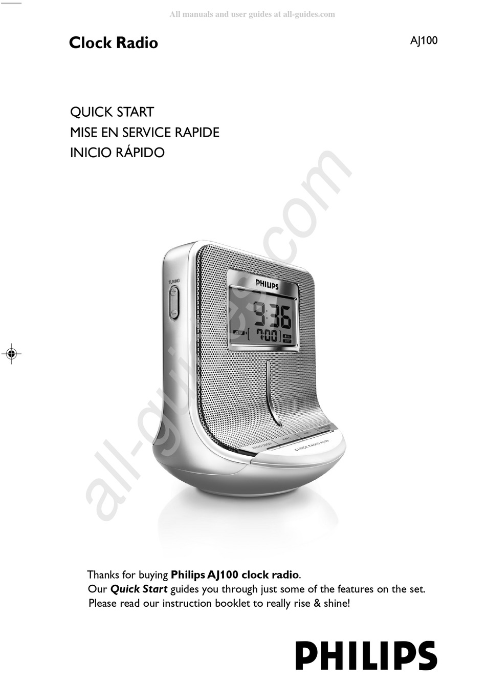 PHILIPS AJ100 QUICK START MANUAL Pdf Download ManualsLib