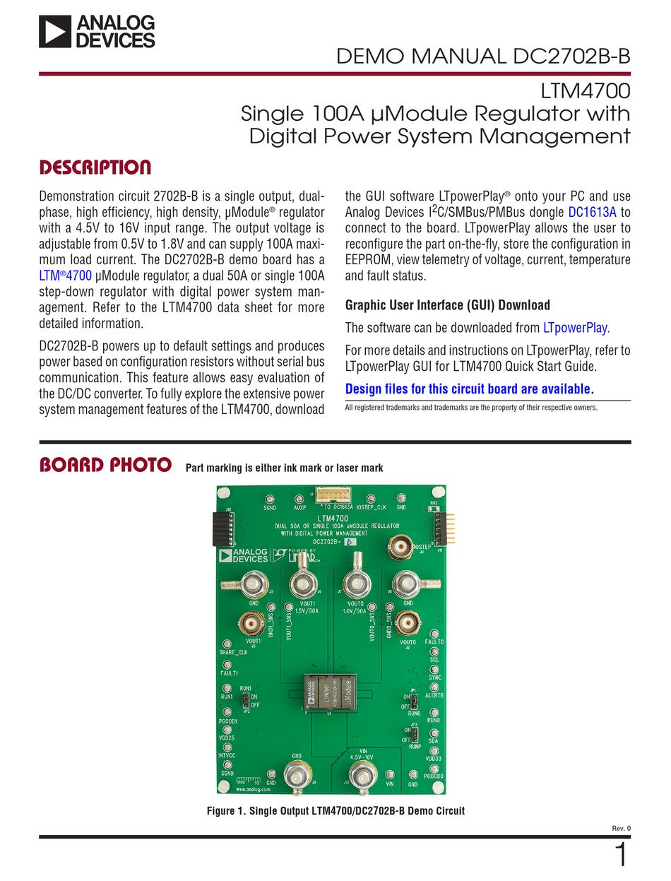 ANALOG DEVICES DC2702B-B DEMO MANUAL Pdf Download | ManualsLib