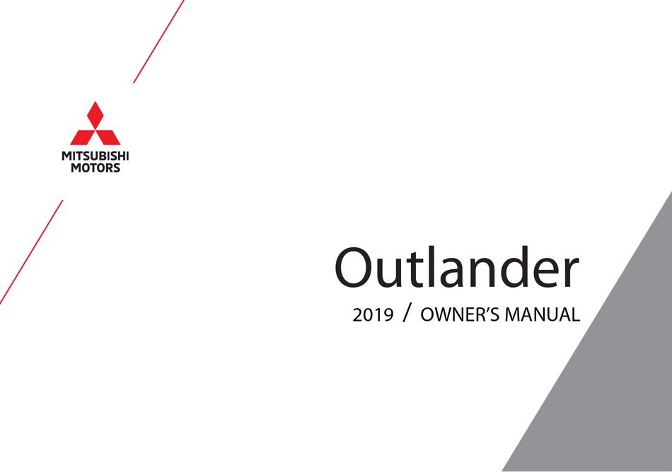 MITSUBISHI MOTORS OUTLANDER 2019 OWNER