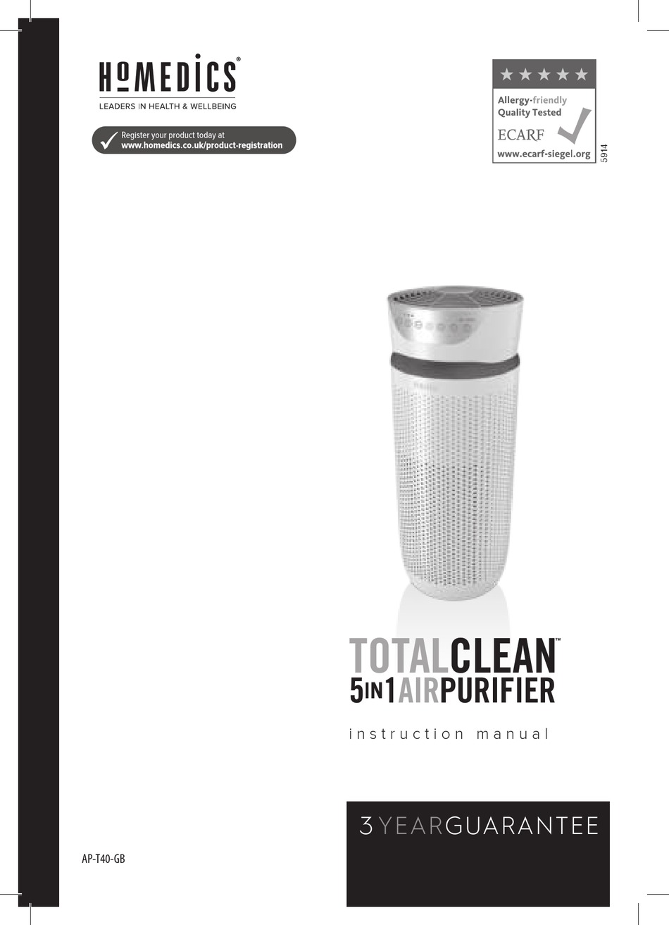 HOMEDICS AP-T40-GB INSTRUCTION MANUAL Pdf Download | ManualsLib