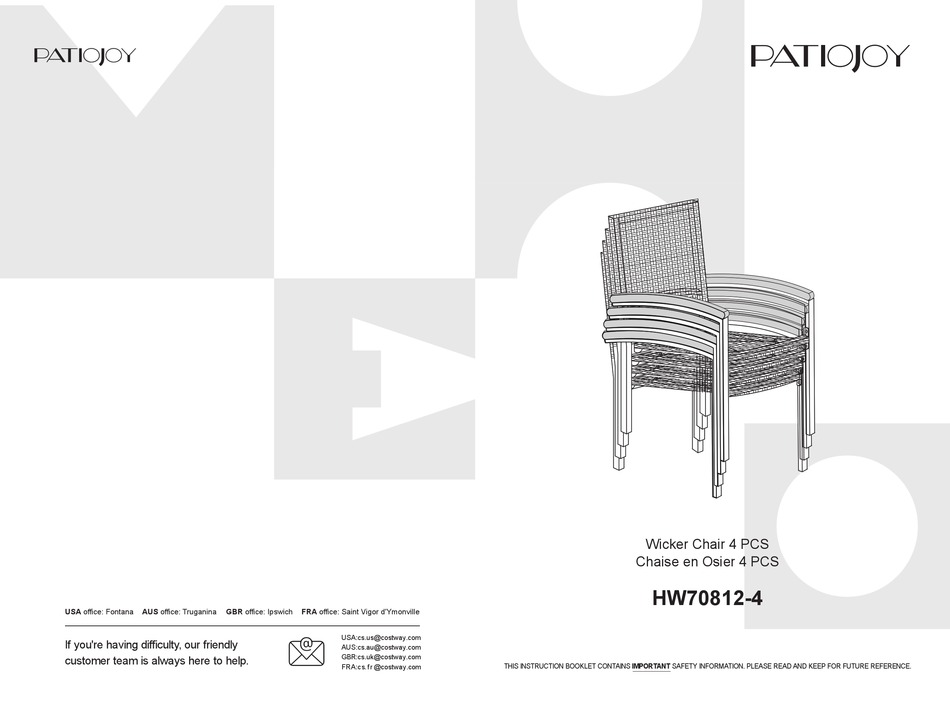 PATIOJOY HW708124 ASSEMBLY INSTRUCTIONS Pdf Download ManualsLib