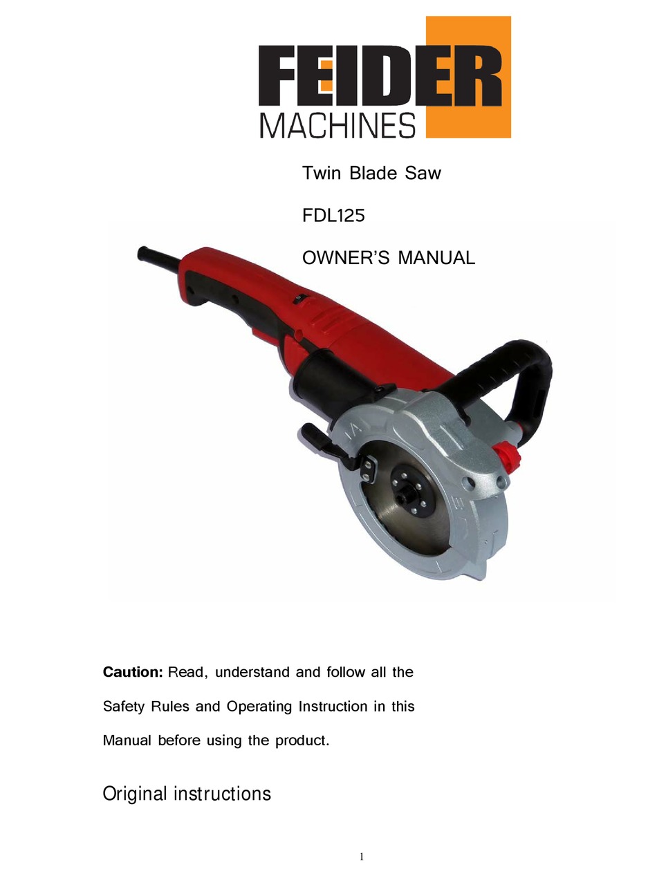 FEIDER MACHINES FDL125 OWNER'S MANUAL Pdf Download | ManualsLib