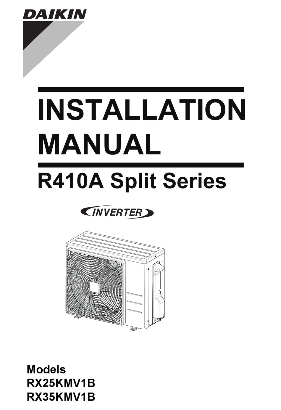 DAIKIN RX25KMV1B INSTALLATION MANUAL Pdf Download ManualsLib