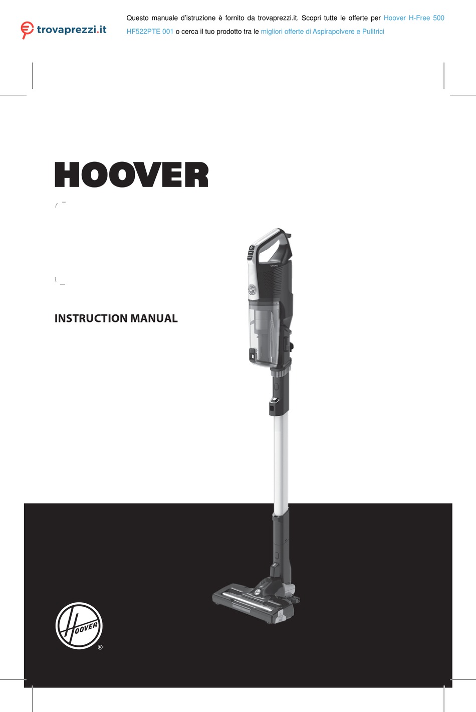 HOOVER HFREE 500 HF522PTE 001 INSTRUCTION MANUAL Pdf Download ManualsLib